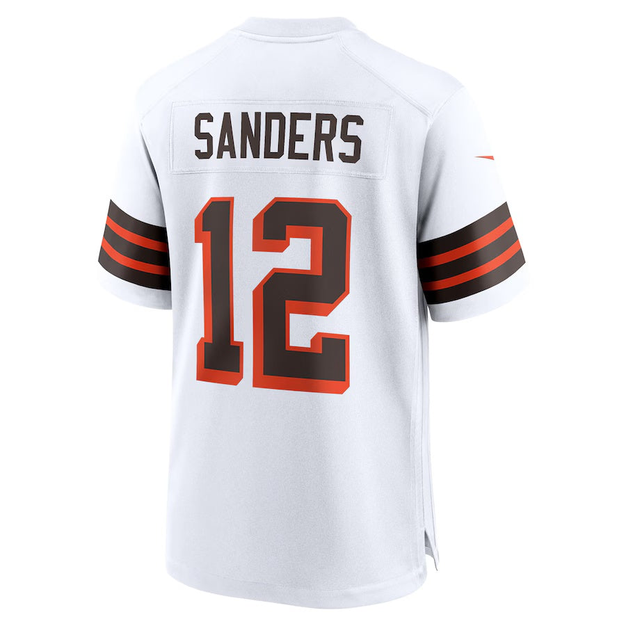 C.Browns #12 Shedeur Sanders White 2025 NFL Draft 2nd Alternate Game Jersey Stitched American Football Jersey