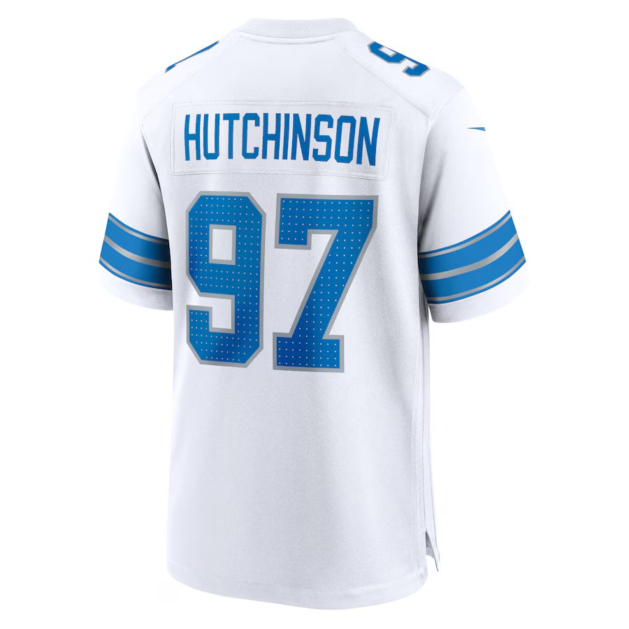 D.Lions #97 Aidan Hutchinson White Game Jersey Stitched American Football Jersey