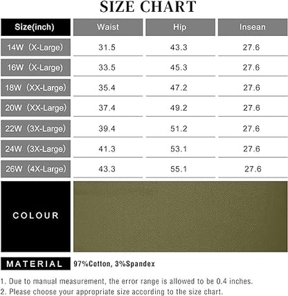 Womens Plus Size Skinny Tapered Pants Comfy Stretch High Waist Ankle Jean