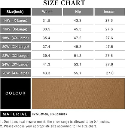 Womens Plus Size Skinny Tapered Pants Comfy Stretch High Waist Ankle Jean