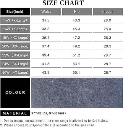 Womens Plus Size Skinny Tapered Pants Comfy Stretch High Waist Ankle Jean