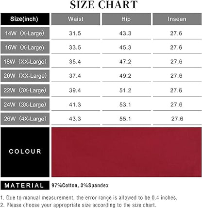 Womens Plus Size Skinny Tapered Pants Comfy Stretch High Waist Ankle Jean