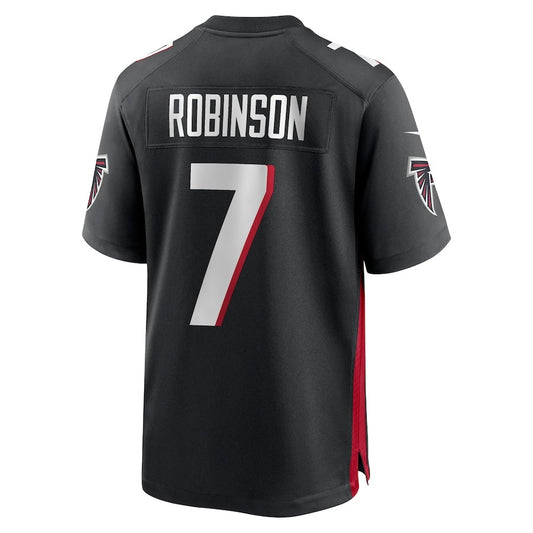 A.Falcons #7 Bijan Robinson Black Game Jersey Stitched American Football Jersey