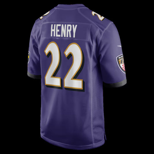 B.Ravens #22 Derrick Henry Purple Game Player Jersey Stitched American Football Jersey