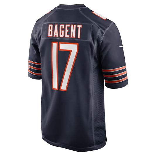 C.Bears #17 Tyson Bagent Navy Game Jersey Stitched American Football Jersey