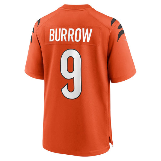 C.Bengals #9 Joe Burrow Orange Alternate Game Jersey Stitched American Football Jersey