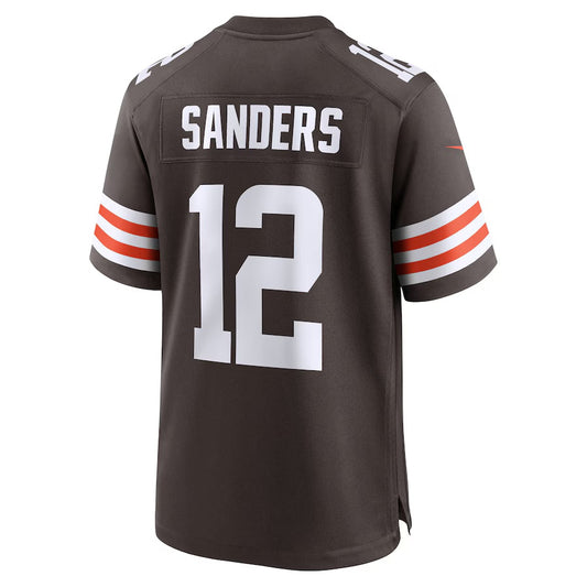 C.Browns #12 Shedeur Sanders Brown 2025 NFL Draft Game Jersey Stitched American Football Jersey
