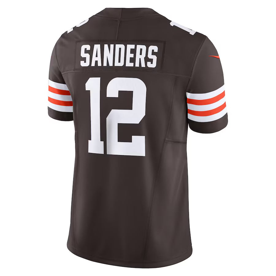 C.Browns #12 Shedeur Sanders Brown Team Vapor F.U.S.E. Limited Jersey Stitched American Football Jersey