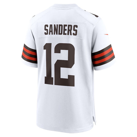 C.Browns #12 Shedeur Sanders White 2025 NFL Draft Game Jersey Stitched American Football Jersey