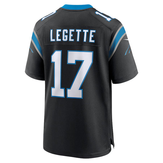 C.Panthers #17 Xavier Legette Black 2024 NFL First Round Pick Game Player Jersey Stitched American Football Jersey