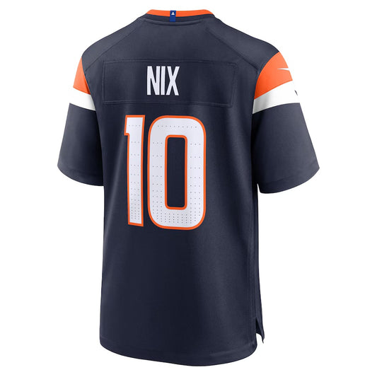 D.Broncos #10 Bo Nix Navy Alternate Game Jersey Stitched American Football Jersey