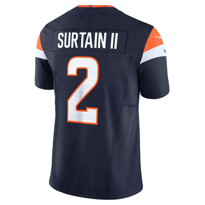 D.Broncos #2 Patrick Surtain II Navy Mile High Collection Vapor F.U.S.E. Limited Jersey Stitched American Football Jersey