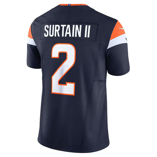 D.Broncos #2 Patrick Surtain II Navy Mile High Collection Vapor F.U.S.E. Limited Jersey Stitched American Football Jersey