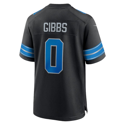 D.Lions #0 Jahmyr Gibbs Black 2nd Alternate Game Player Jersey Stitched American Football Jersey