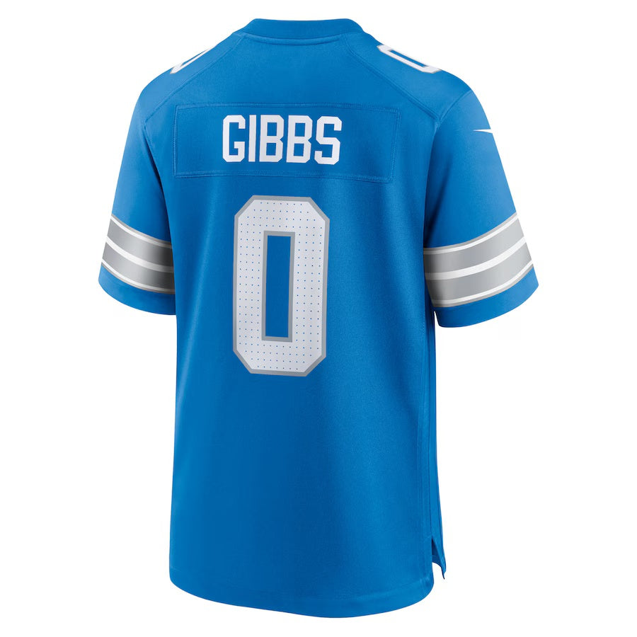 D.Lions #0 Jahmyr Gibbs Blue Game Player Jersey Stitched American Football Jersey